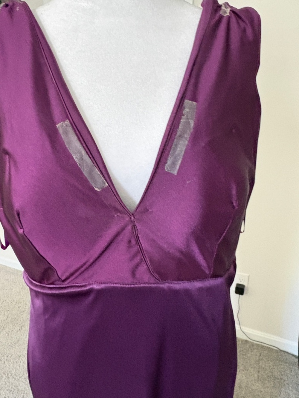 V-Neck Draped Formal Gown - Picture 7 of 11